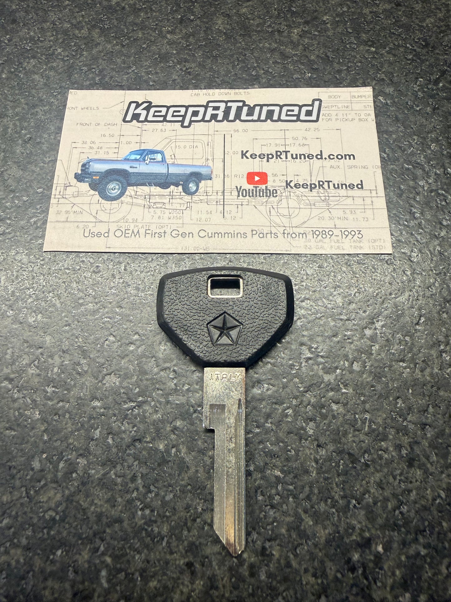 Key Blank NOS All Black 1989 Year Only For Dodge Ram 1st Gen Cummins Key