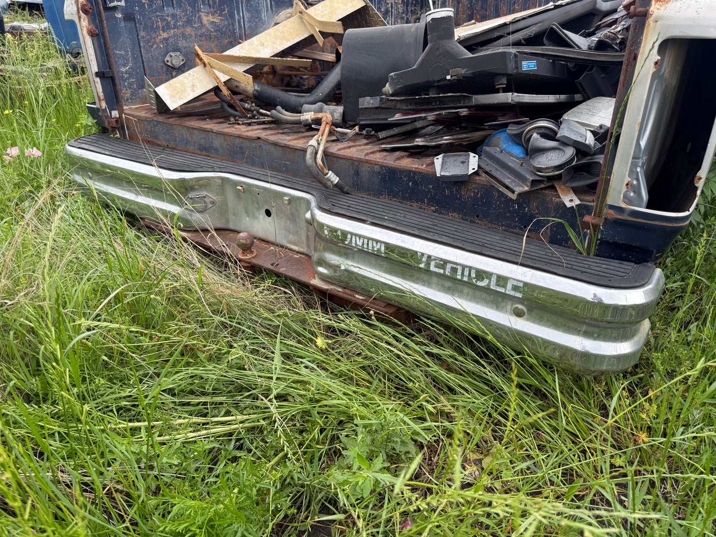 Rear Chrome Step Pad Bumper First Gen Cummins 91-93 (Local Pickup or Extra for Freight)