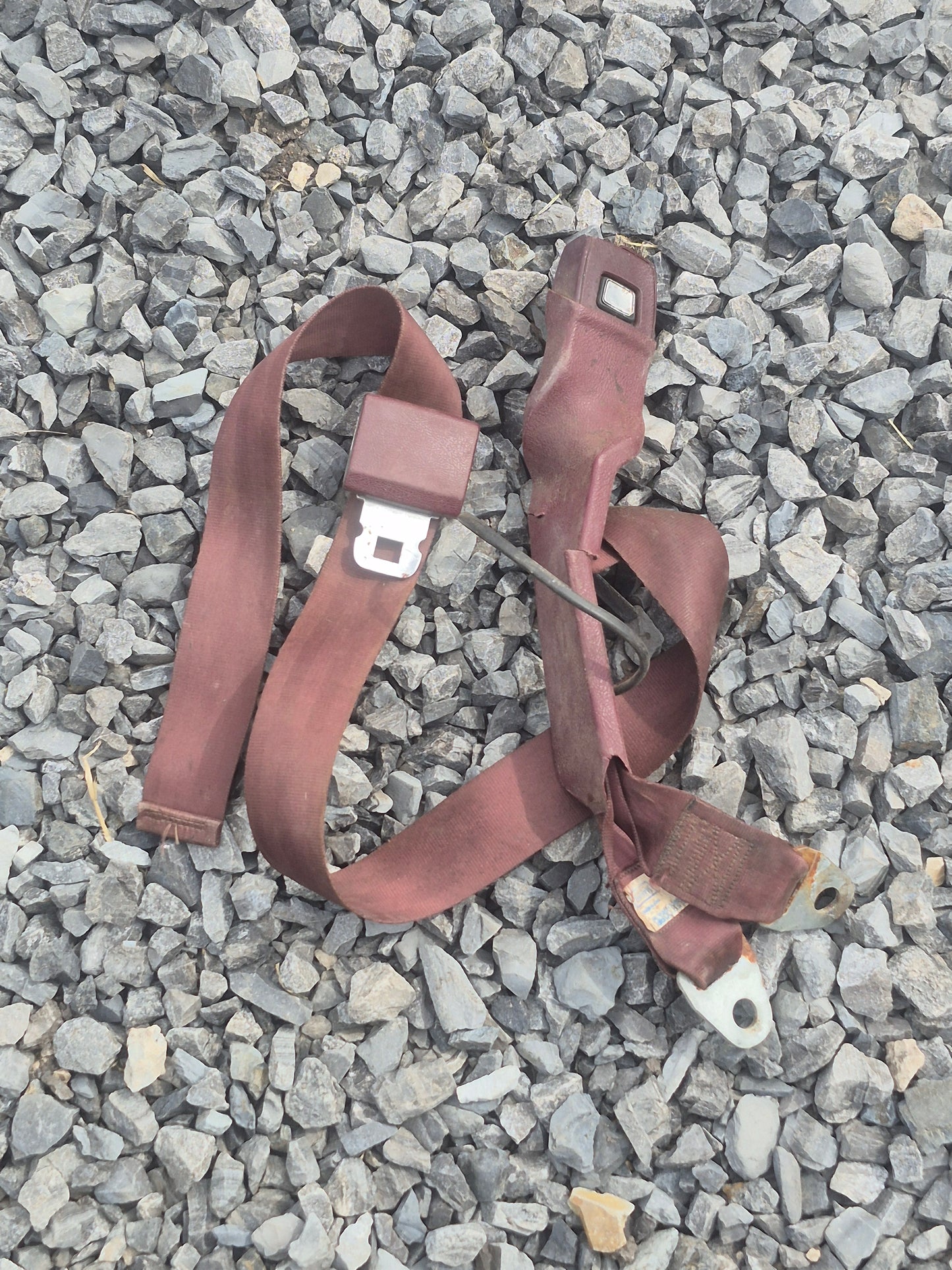 SEATBELT RECEIVER AND BELT - RED 1989-1993 DODGE RAM 1ST GEN CUMMINS
