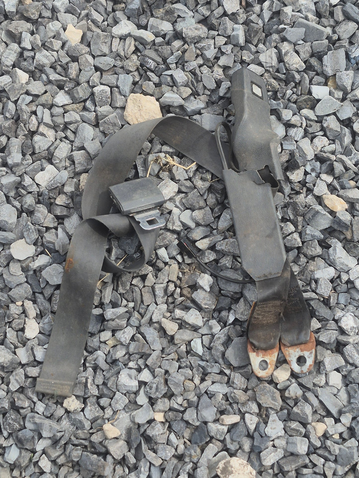 SEATBELT RECEIVER AND BELT - GRAY 1989-1993 DODGE RAM 1ST GEN CUMMINS