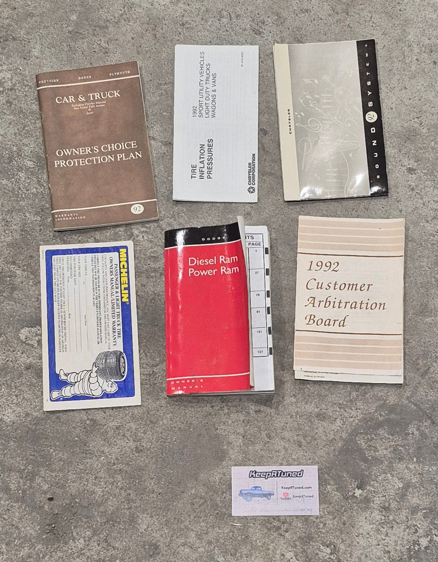 Owner's Manual And Owners Packet 1992 Dodge Diesel Power Ram 1st Gen Cummins