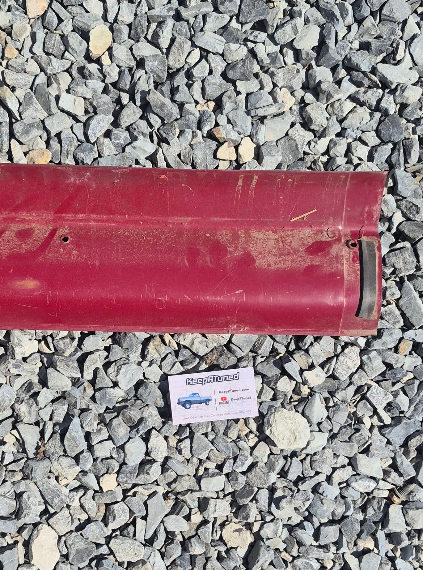 Trim Below Rear Window Red 89-93 Dodge Ram 1st Gen (Read)