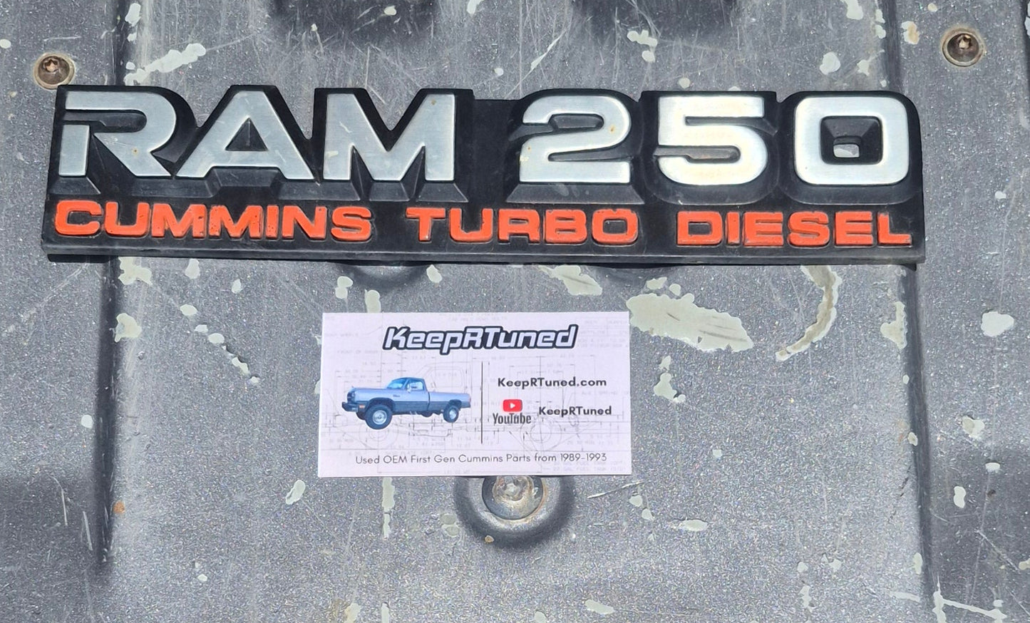 Single wheel 2 WD D250 Badge Emblem 91-93 dodge ram Cummins first GEN