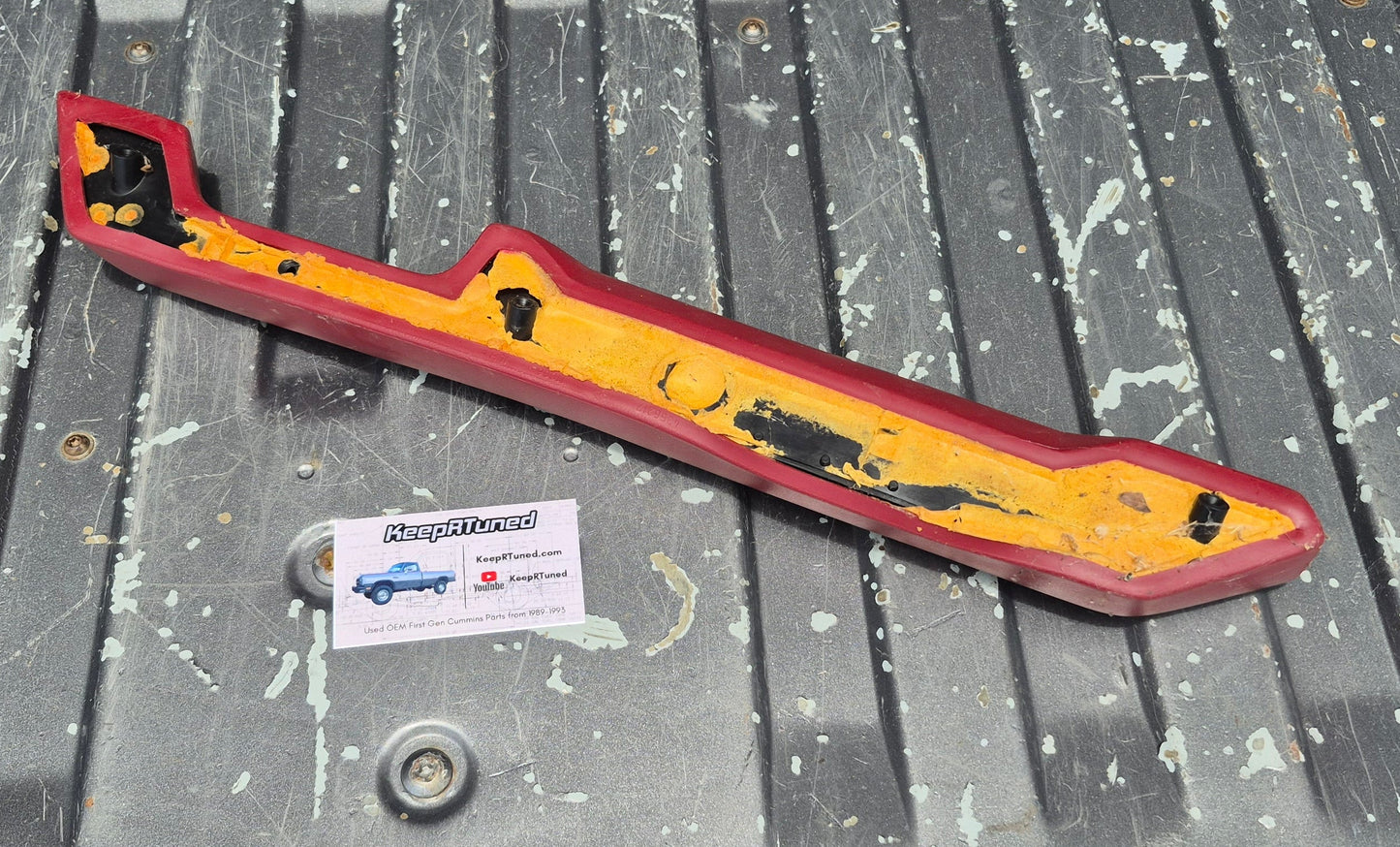 Red Drivers Arm Rest 89-93 Dodge Ram 1st Gen Cummins - VERY GOOD condition