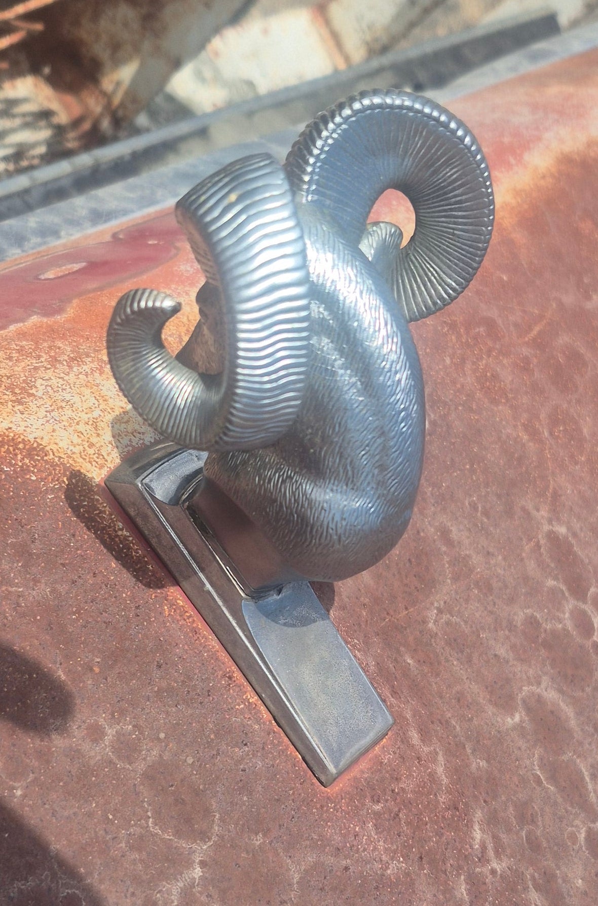 Rams Head Hood Ornament OEM (D) Used