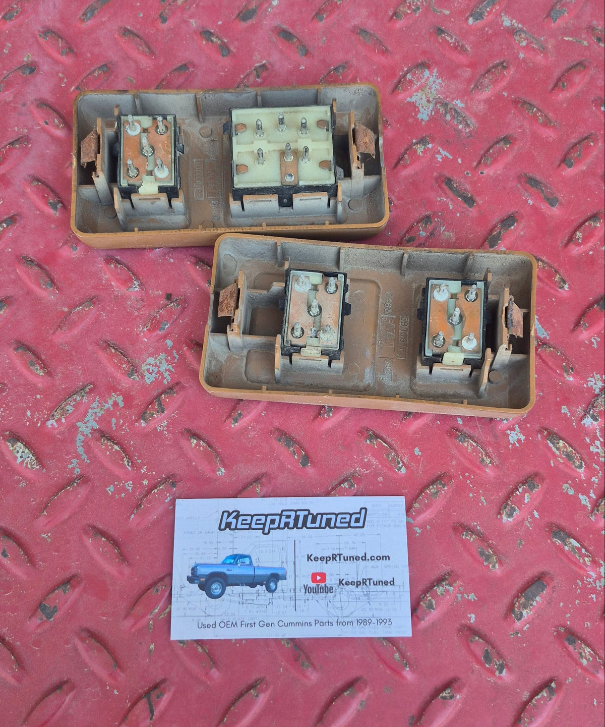 Power Door Panel - Door Lock Switch / Window Button Bezel Pair + Buttons Tan