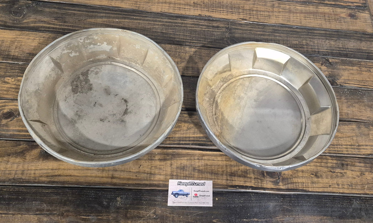 Dog Dish Hub caps 89-90 Dodge Ram 1st Gen Cummins (Set of 2)
