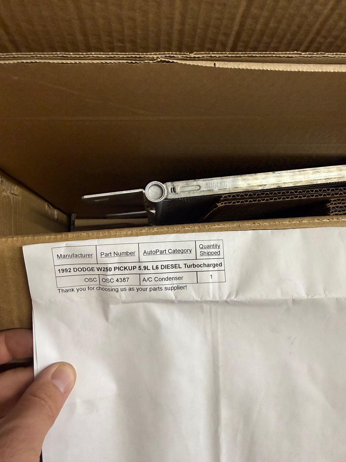 AC Condenser New In Box 91-93 First Gen Cummins