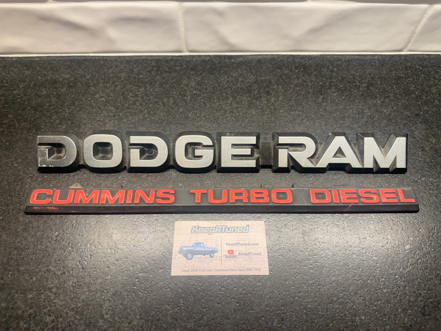Rare Tailgate Emblem 1989-1990 Dodge Ram Cummins Turbo Diesel 1st Gen Cummins