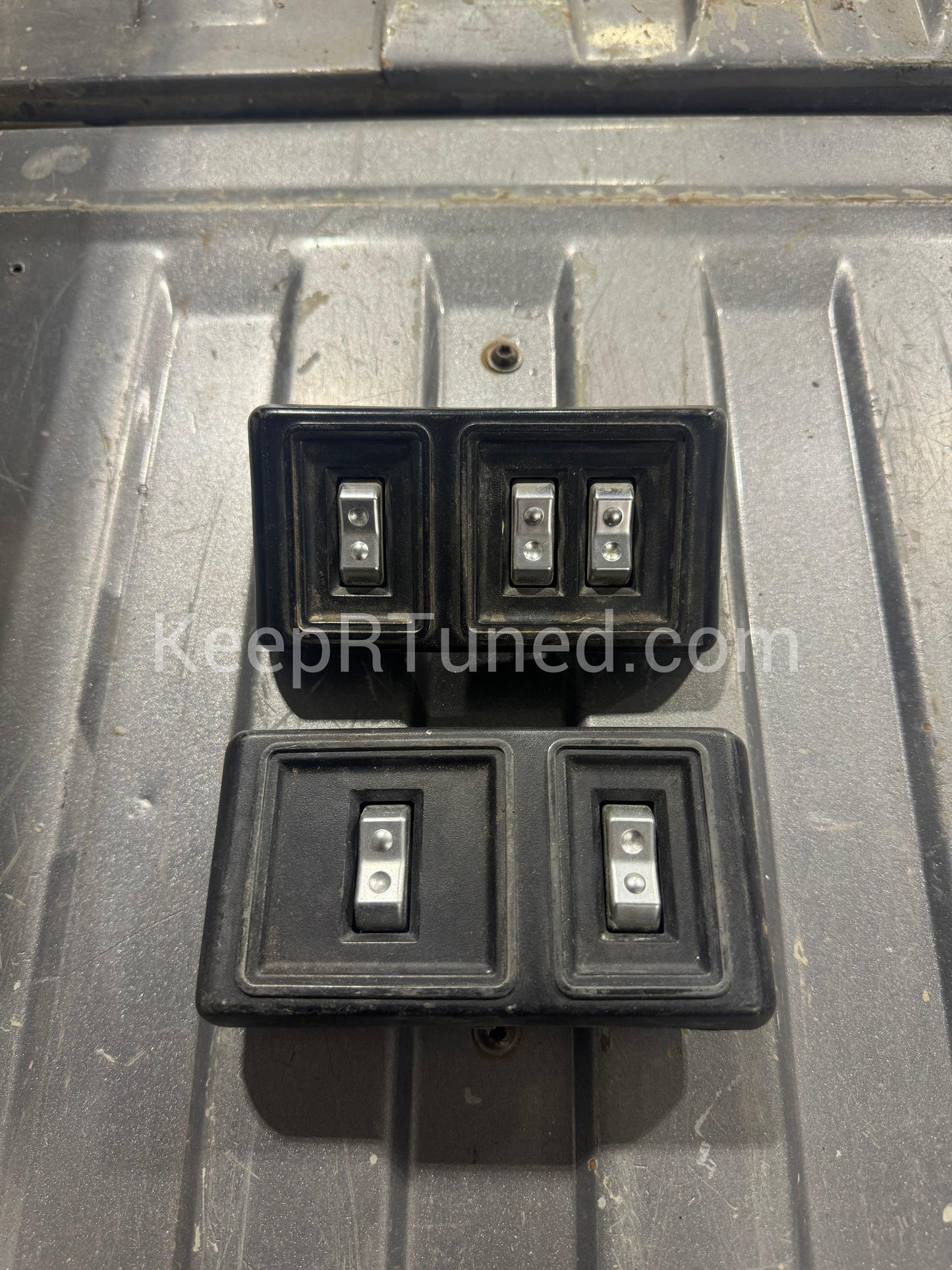 Power Door Panel - Door Lock Switch / Window Button Bezel Pair + Buttons Black