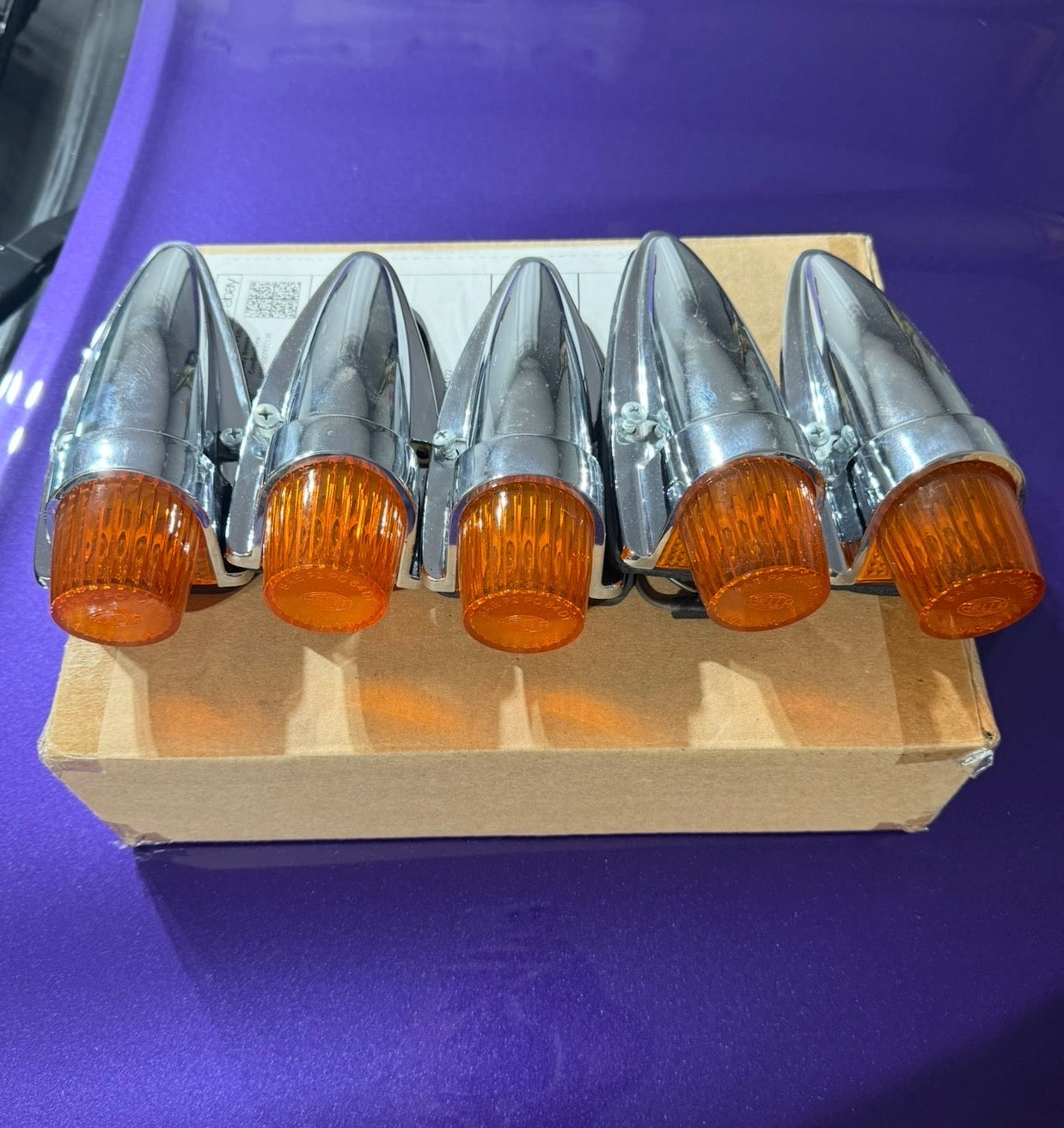 Hella Chrome Cab Light Set Used Stock Photo