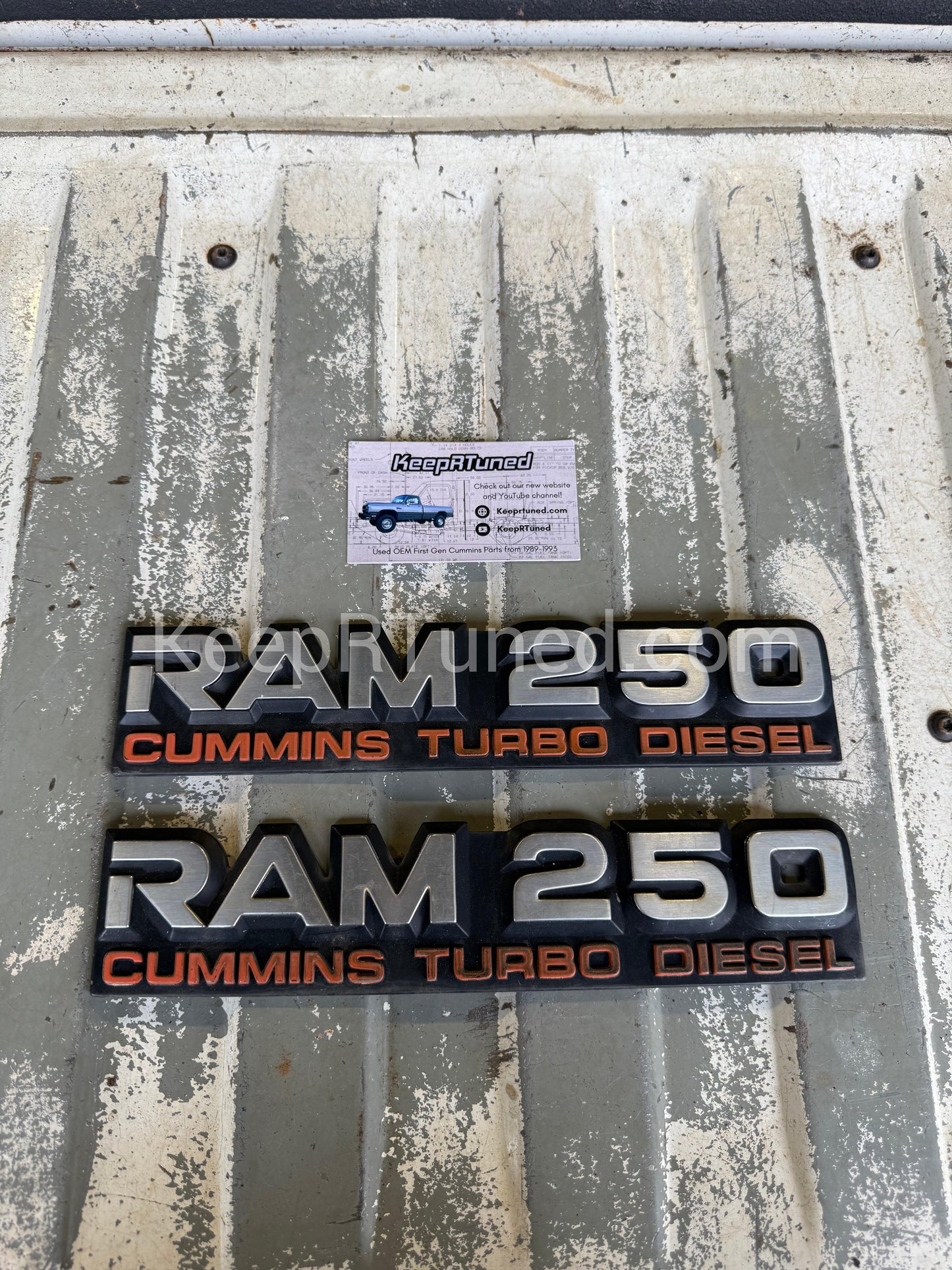 D250 Cummins Emblem Set of 2 91-93 Dodge Ram 1st Gen Cummins