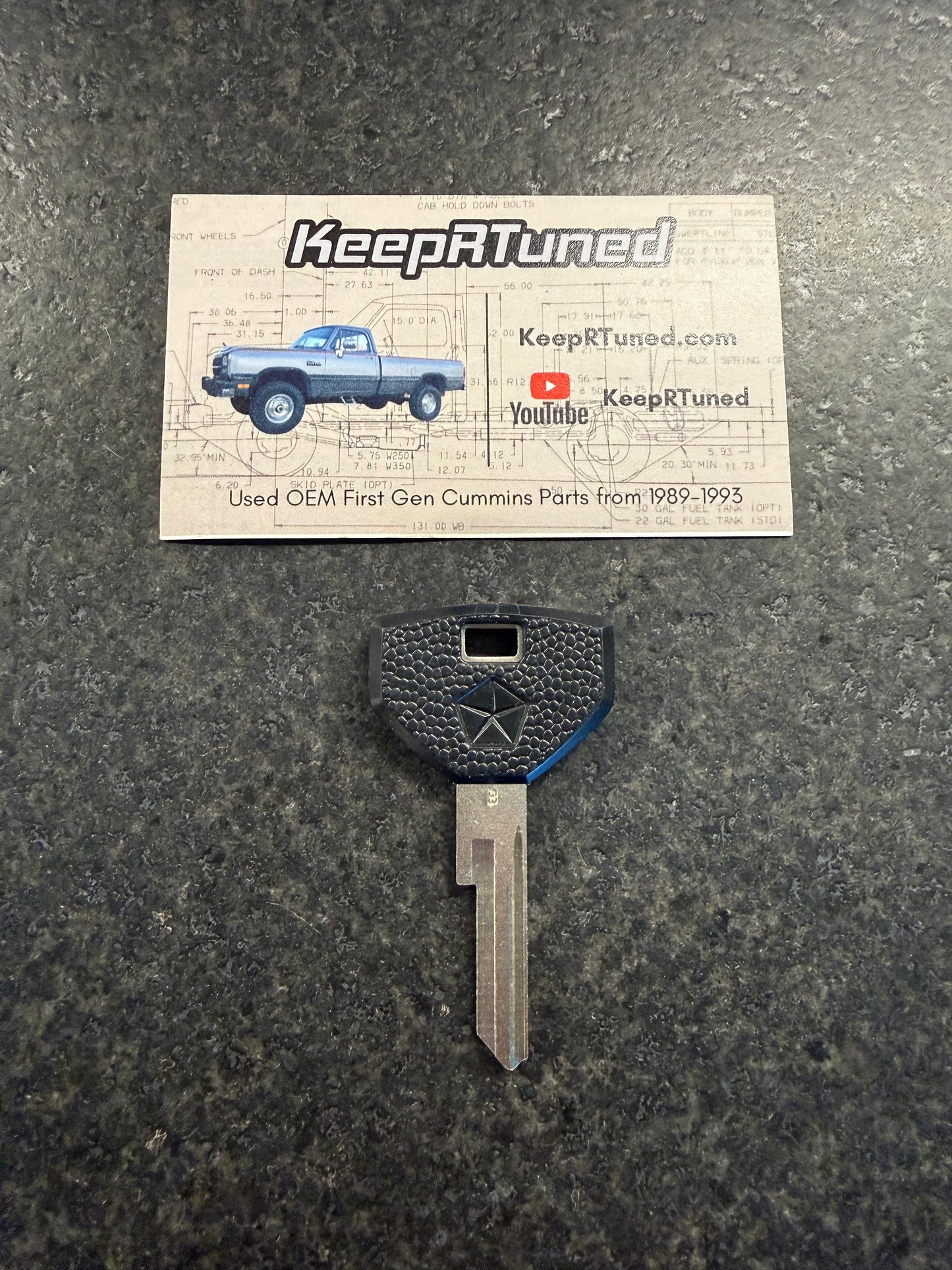 Key Blank NOS All Black 1989 Year Only For Dodge Ram 1st Gen Cummins Key