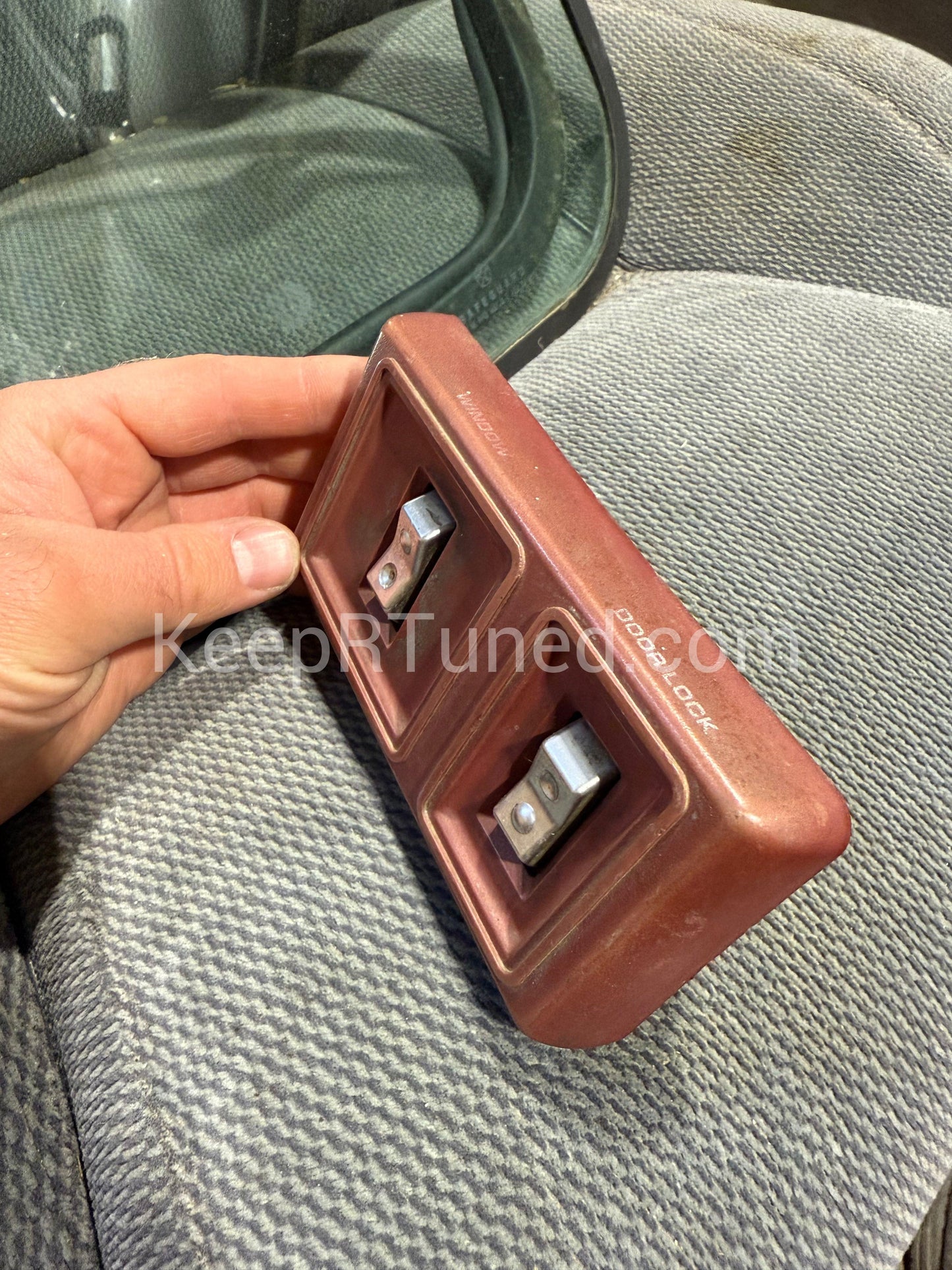 Door Lock Bezel Passenger Red No Tabs Broken