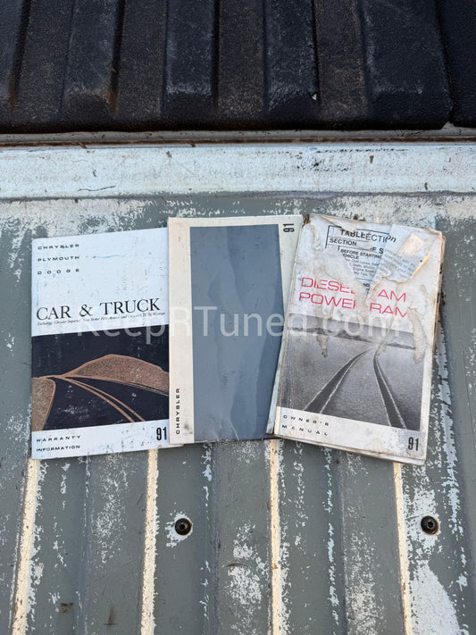Owner's Manual And Owners Packet 1991 Dodge Ram 1st Gen Cummins
