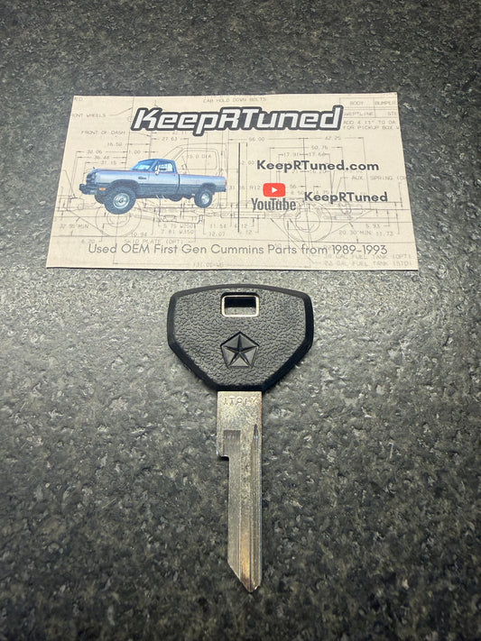 Key Blank NOS All Black 1989 Year Only For Dodge Ram 1st Gen Cummins Key