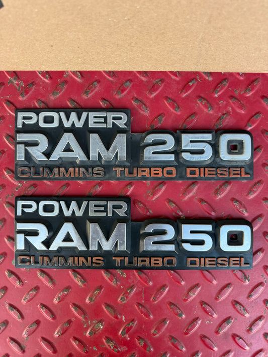 Emblem Power Ram 250 Emblems 4wd 91-93 Dodge Ram 1st Gen Cummins