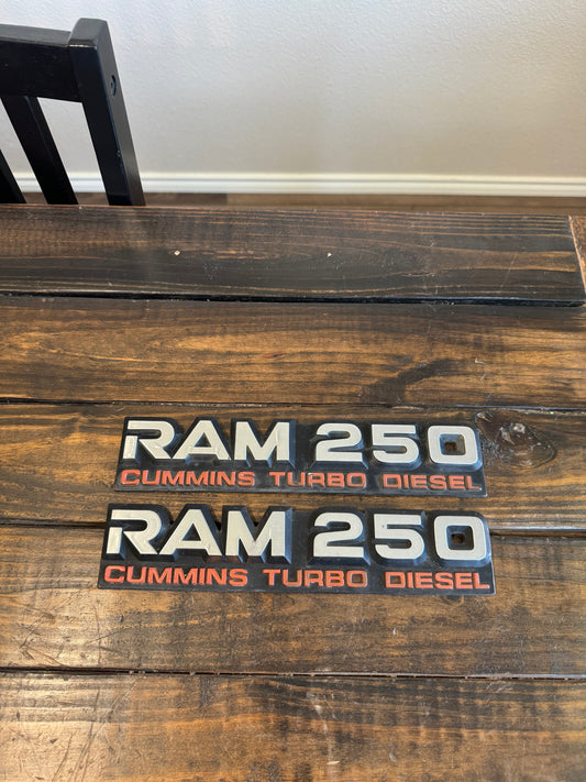 D250 Ram 250 Cummins Emblems Set Amazing Condition Set