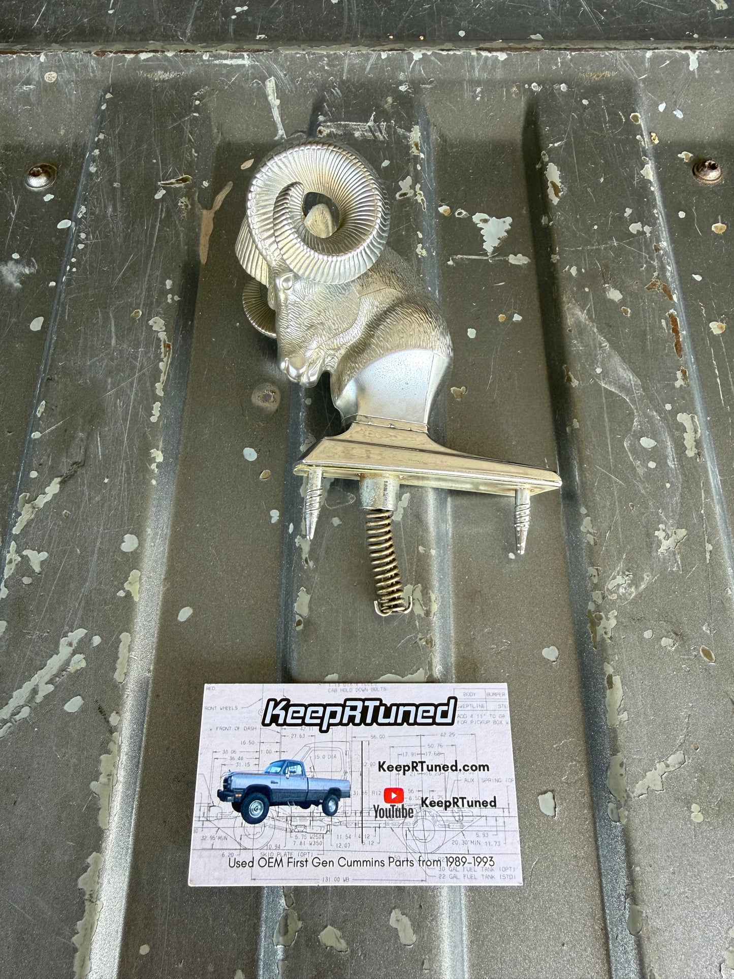 Rams Head Hood Ornament OEM Used