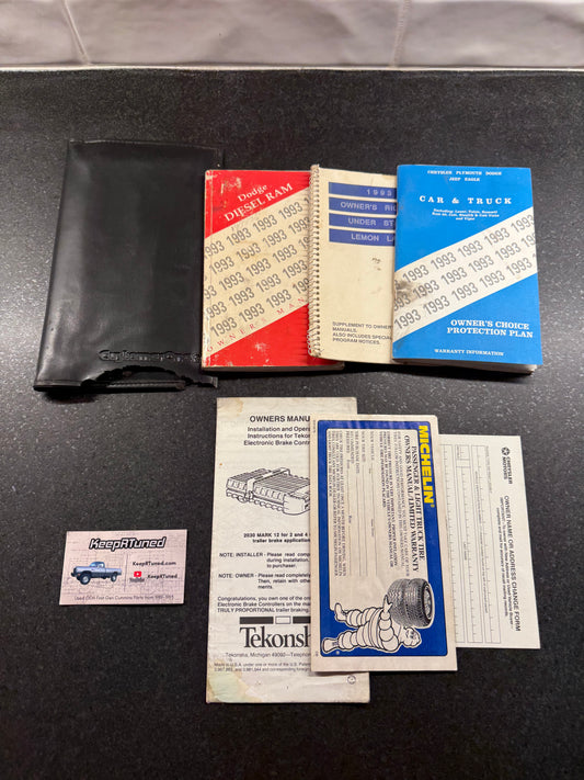 Owner's Manual And Owners Packet 1993 Dodge Ram Diesel 1st Gen Cummins