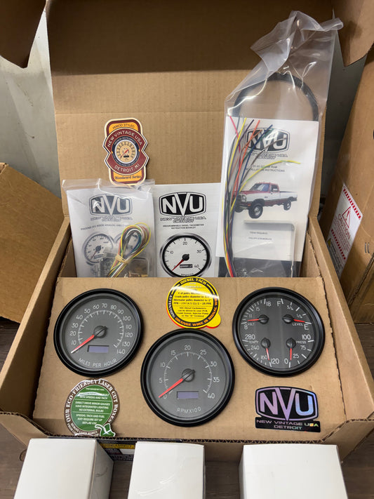 New Vintage USA Detroit NV Gauges Speedometer Odometer Tachometer 1st Gen Cummins New In Box 89-93 First Gen Cummins
