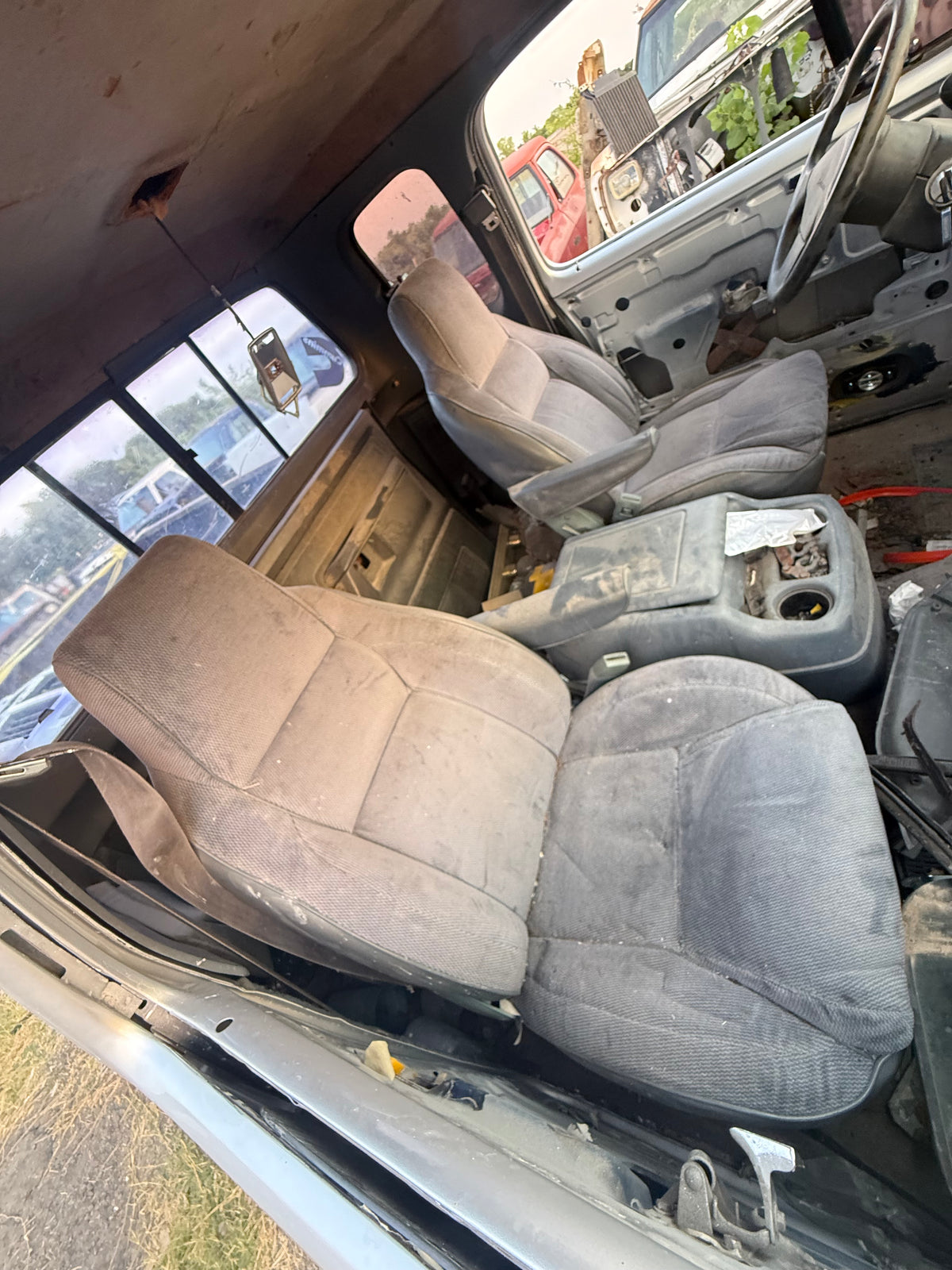 Bucket Seat And Center Console Set (Grey) 92-93 Dodge Ram 1st Gen Cummins (Local pickup or extra for freight)