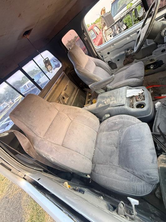 Bucket Seat And Center Console Set (Grey) 92-93 Dodge Ram 1st Gen Cummins (Local pickup or extra for freight)
