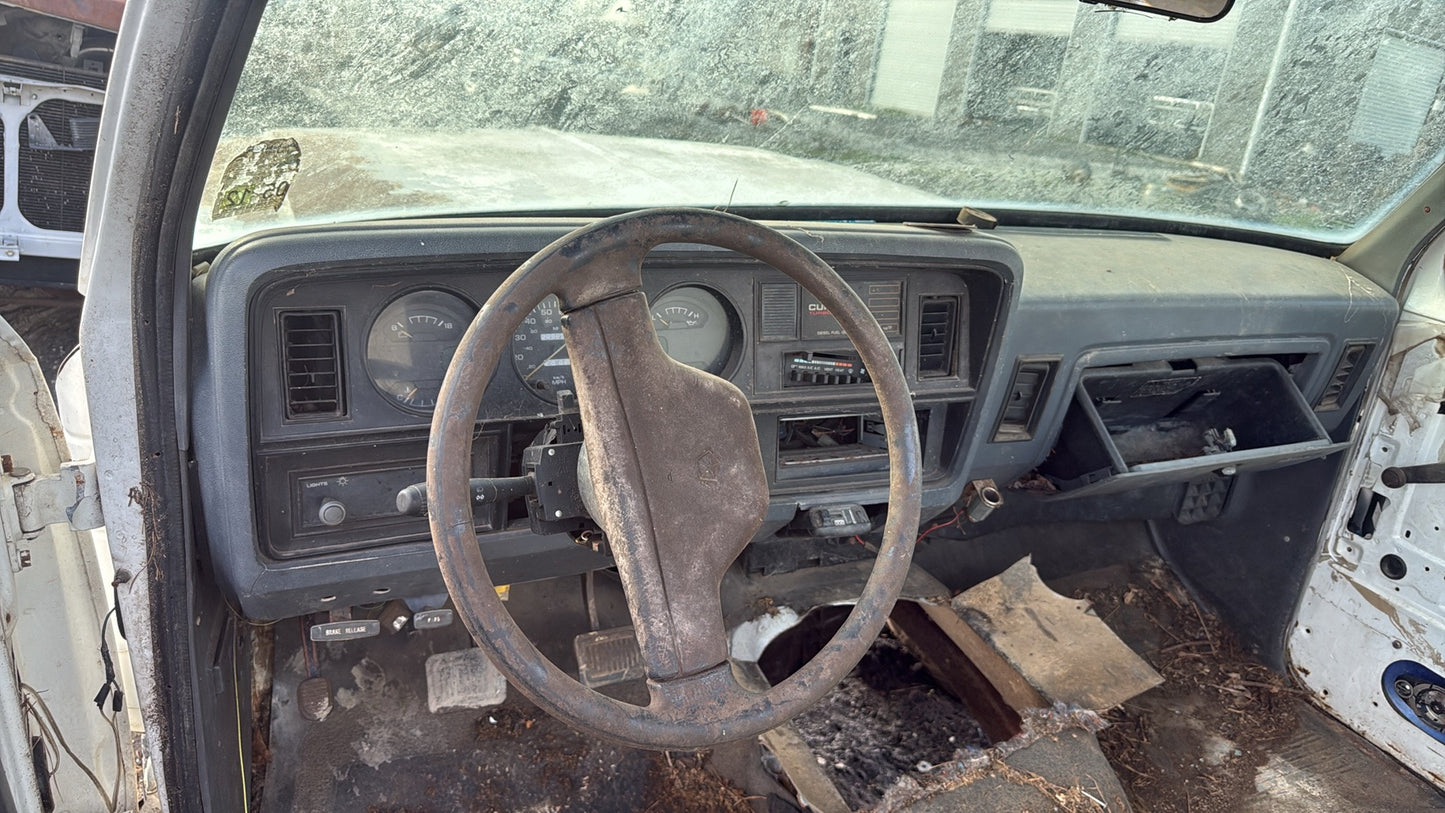Single Cab White Dually Truck Cab 1992 First Gen Cummins Dodge Ram Local Pickup
