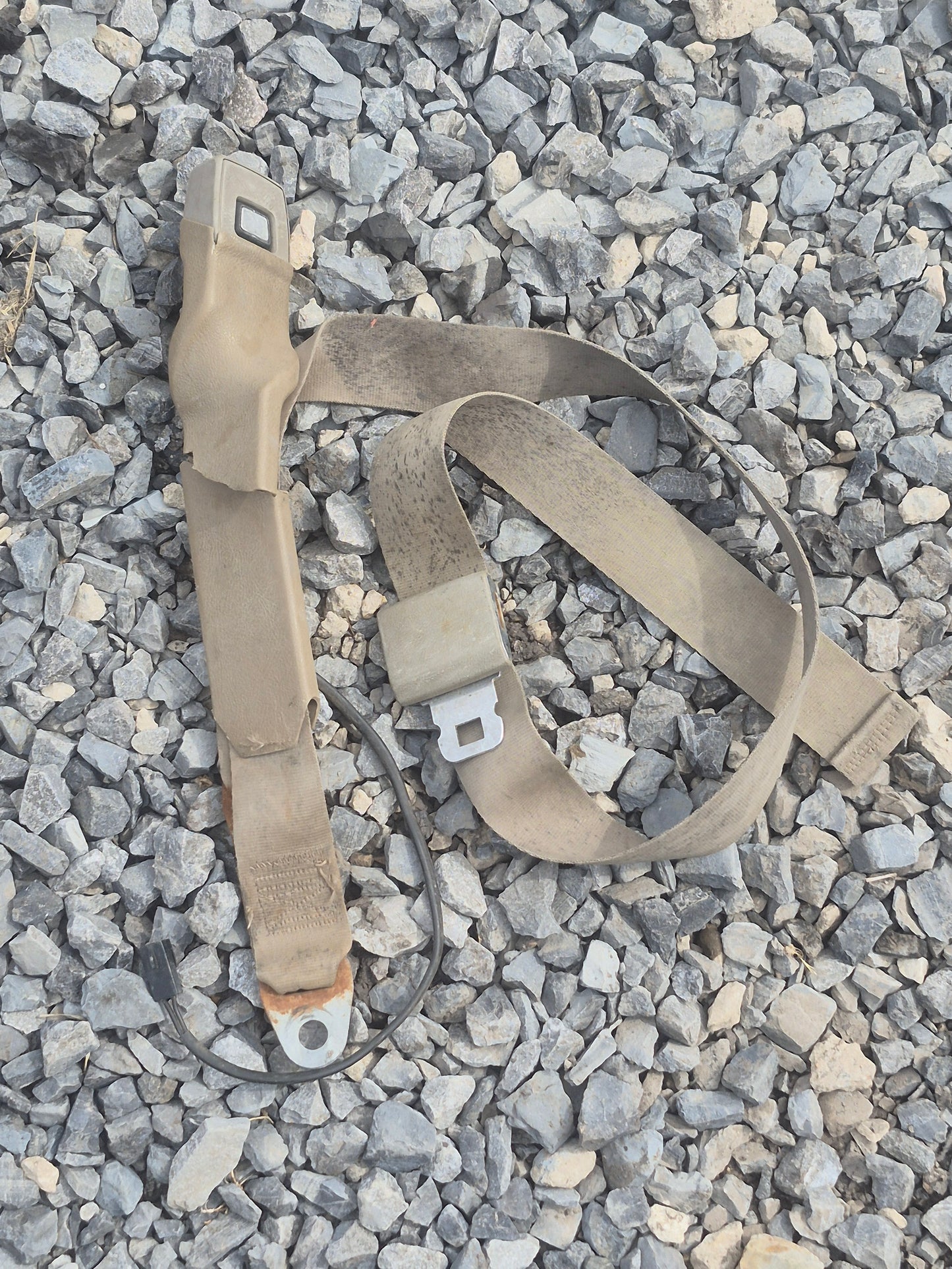 SEATBELT RECEIVER AND BELT - TAN 1989-1993 DODGE RAM 1ST GEN CUMMINS
