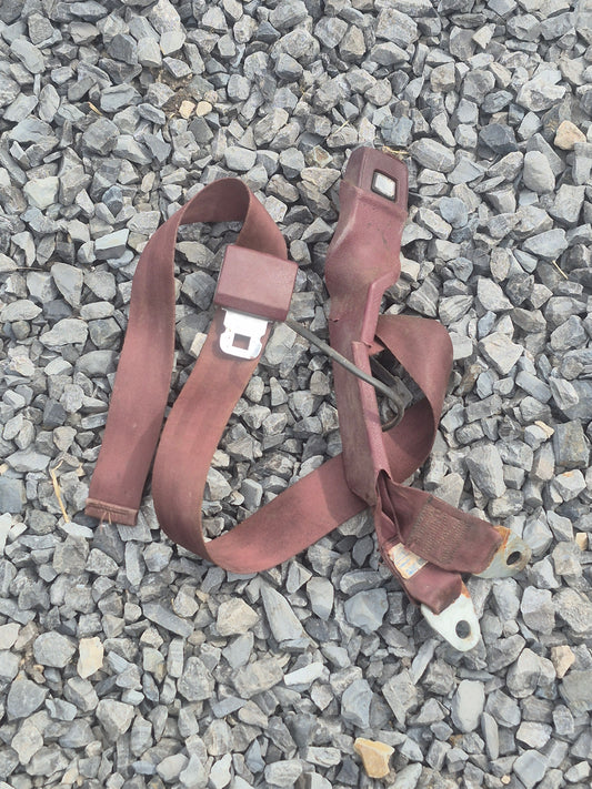 SEATBELT RECEIVER AND BELT - RED 1989-1993 DODGE RAM 1ST GEN CUMMINS