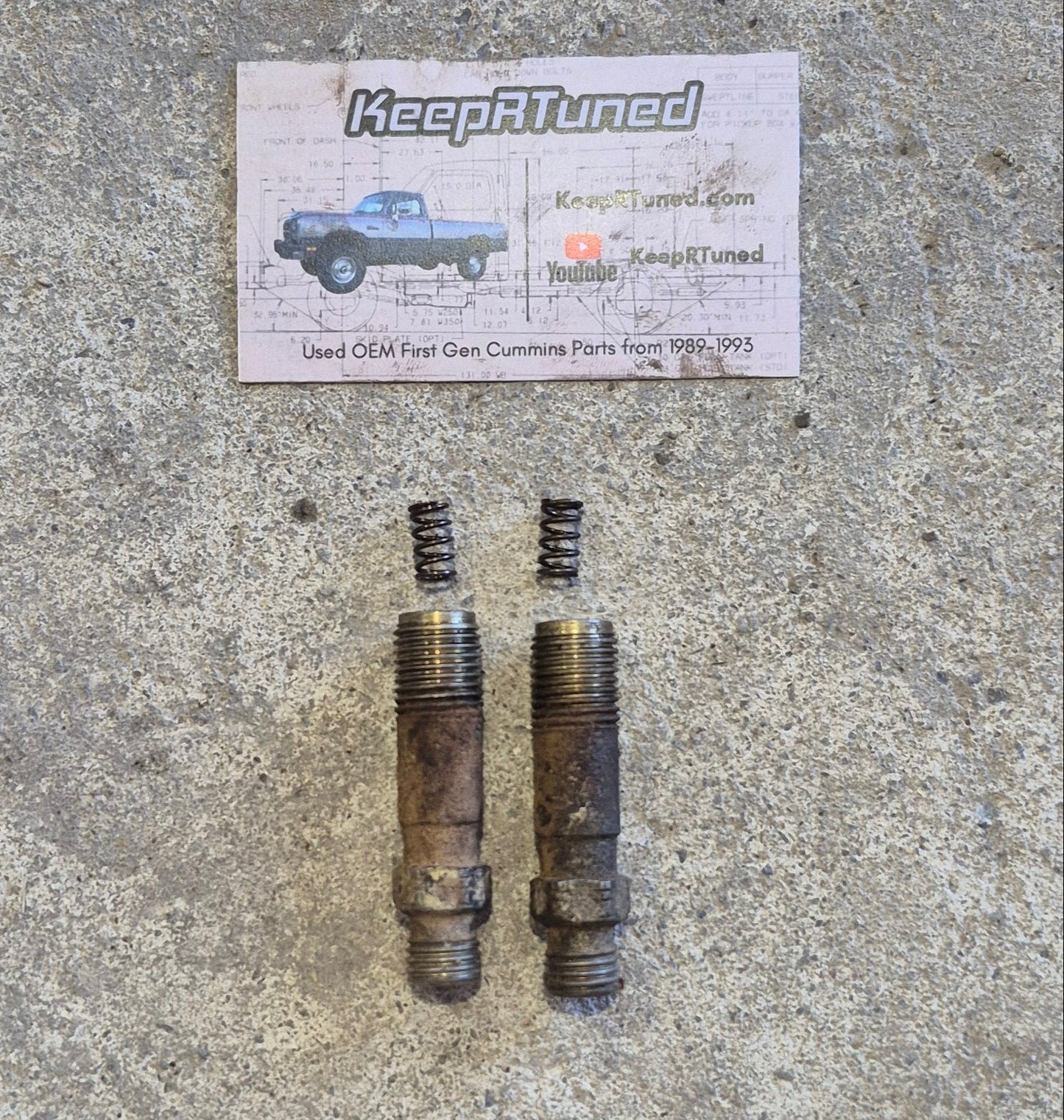 Fuel Injection Pump Outlet Double End Bolts w/ Springs Cummins VE (holds delivery valves) 89-91 non-intercooled (Set of 2)
