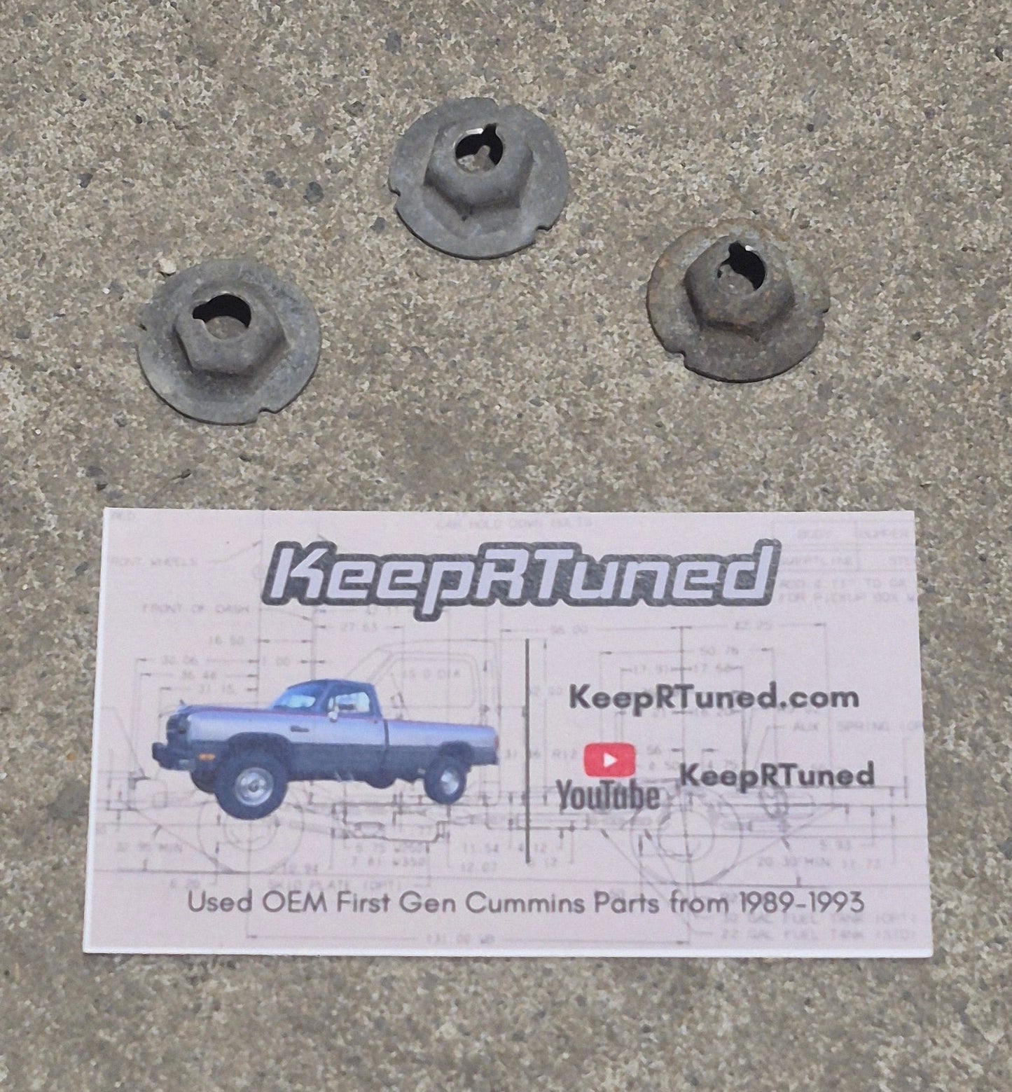 Heater Box Hose Pressed / Sheet Metal Nuts (Set of 3)