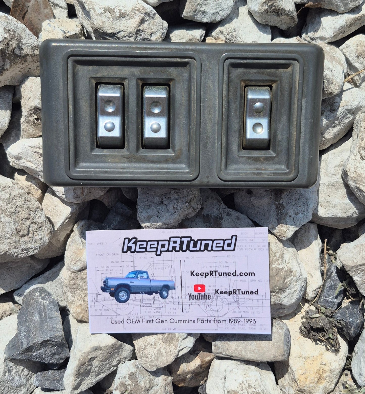 Power Door Panel - Door Lock Switch / Window Button Bezel + Buttons Grey Driver Side
