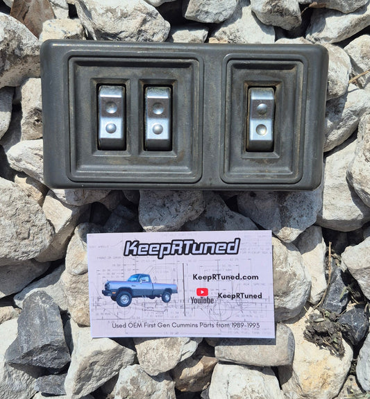 Power Door Panel - Door Lock Switch / Window Button Bezel + Buttons Grey Driver Side