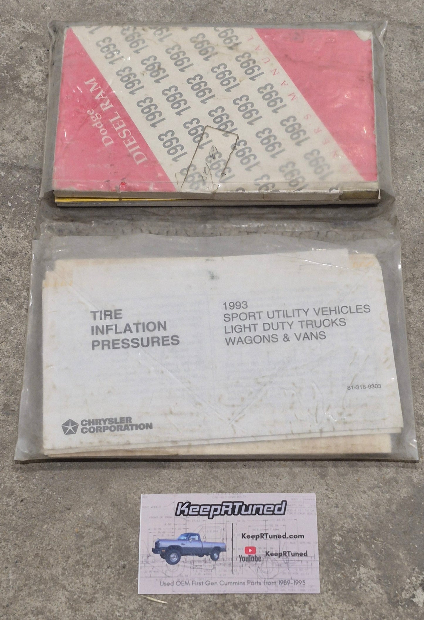 Owner's Manual And Owners Packet 1993 Dodge Diesel Ram 1st Gen Cummins