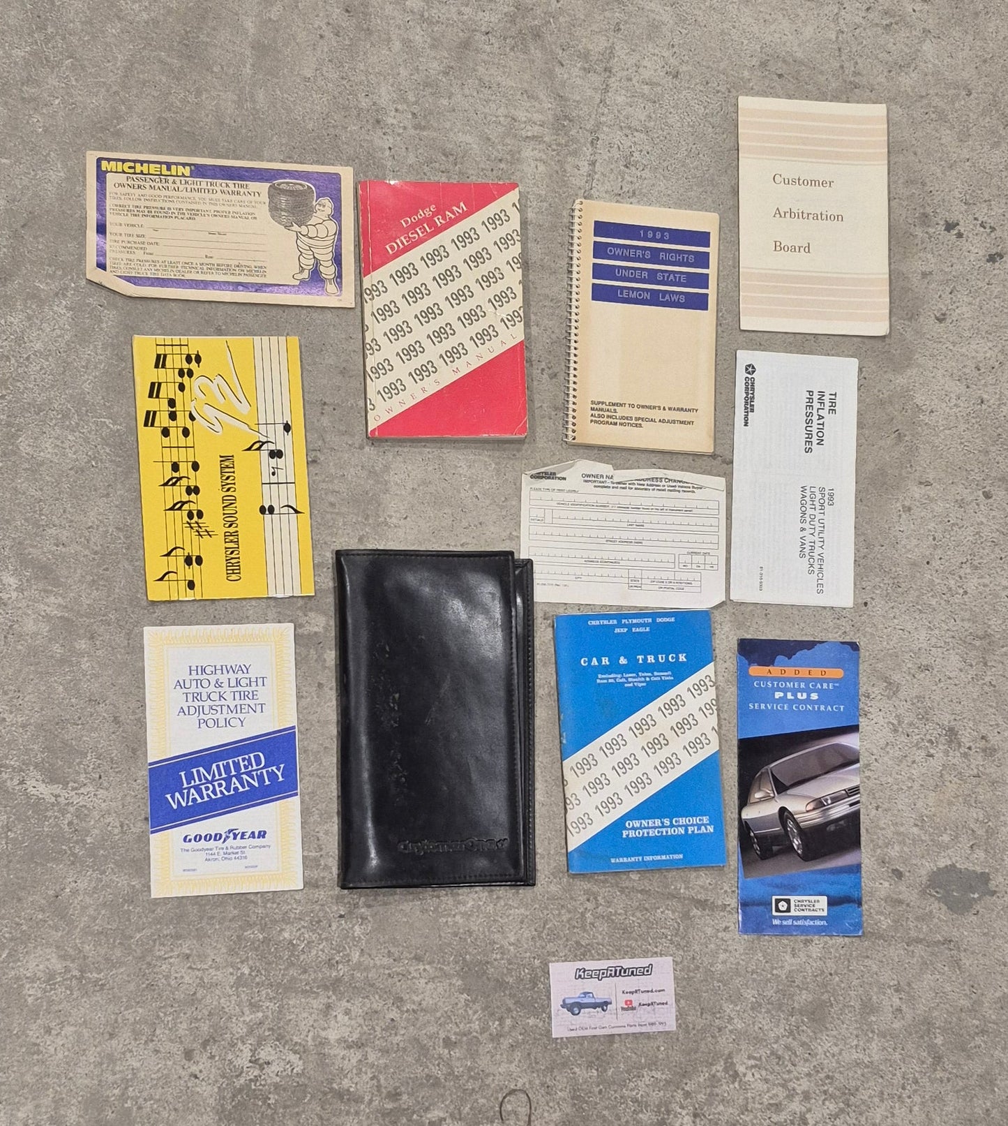 Owner's Manual And Owners Packet 1993 Dodge Ram 1st Gen Cummins