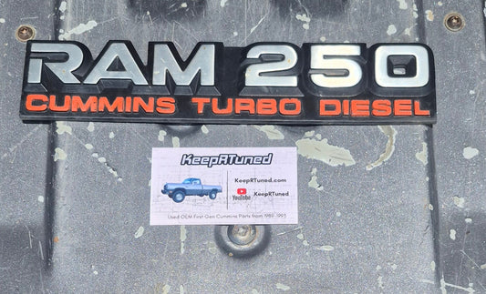 Single wheel 2 WD D250 Badge Emblem 91-93 dodge ram Cummins first GEN