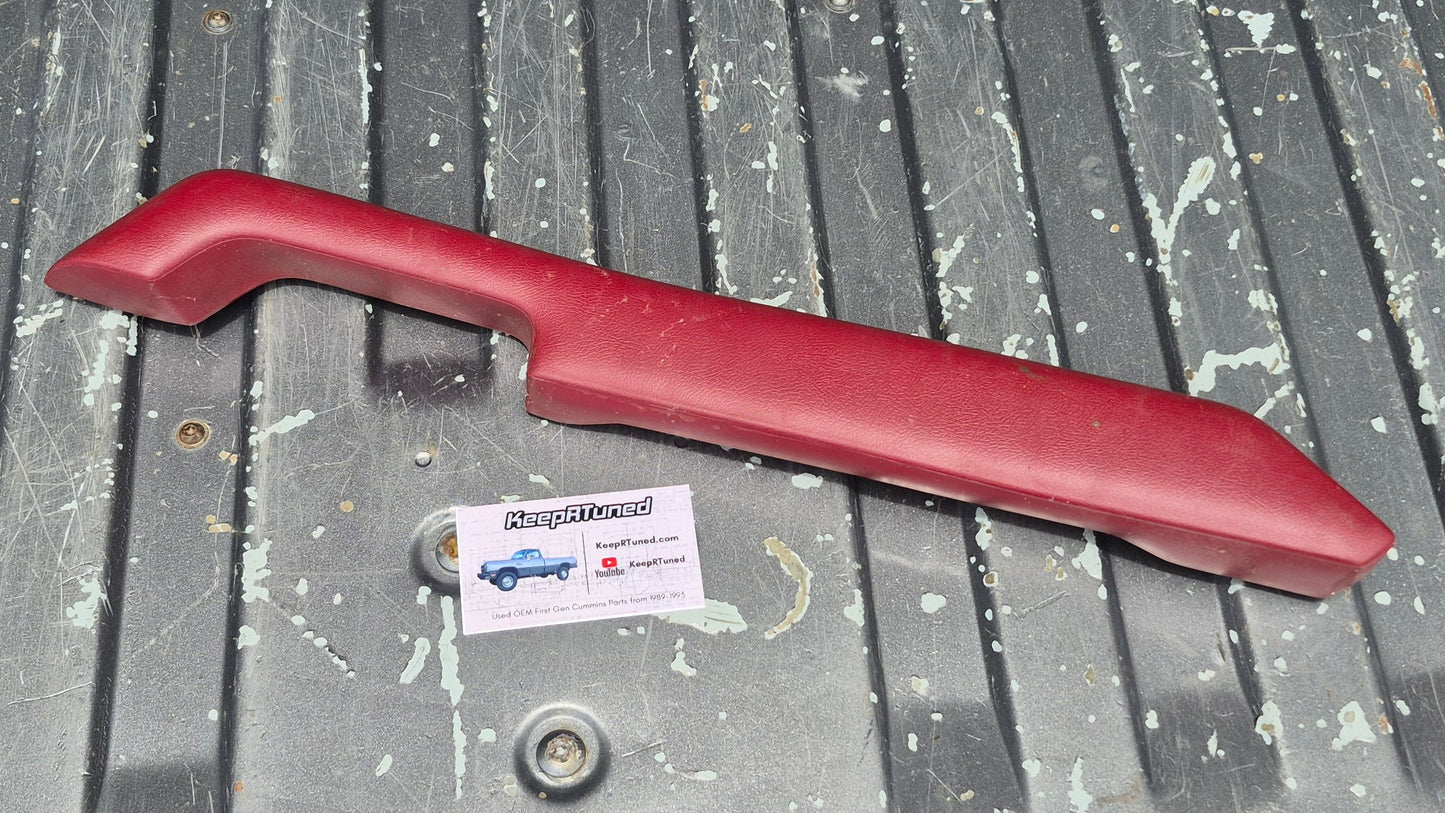 Red Drivers Arm Rest 89-93 Dodge Ram 1st Gen Cummins - VERY GOOD condition