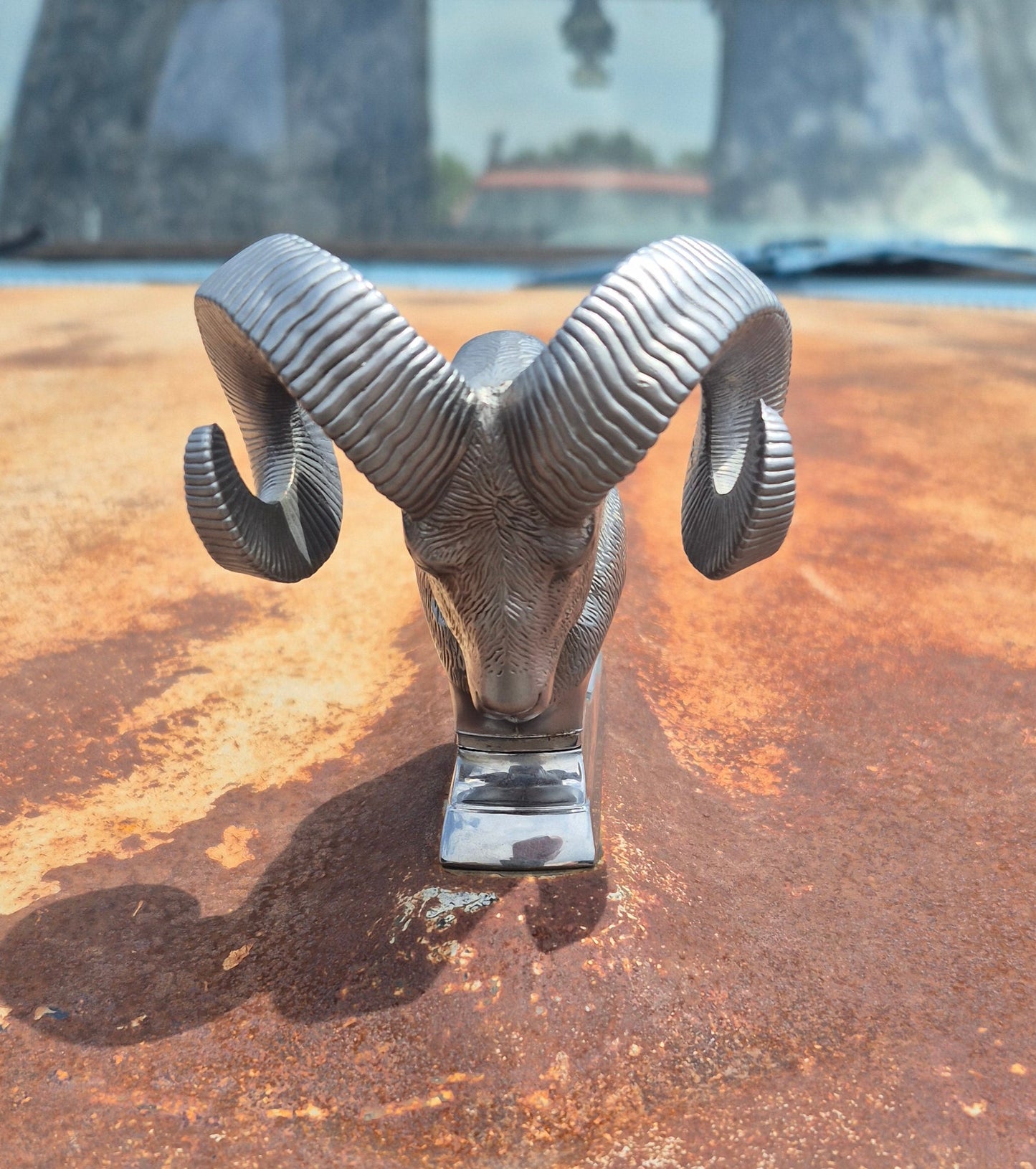 Rams Head Hood Ornament OEM (B) Used
