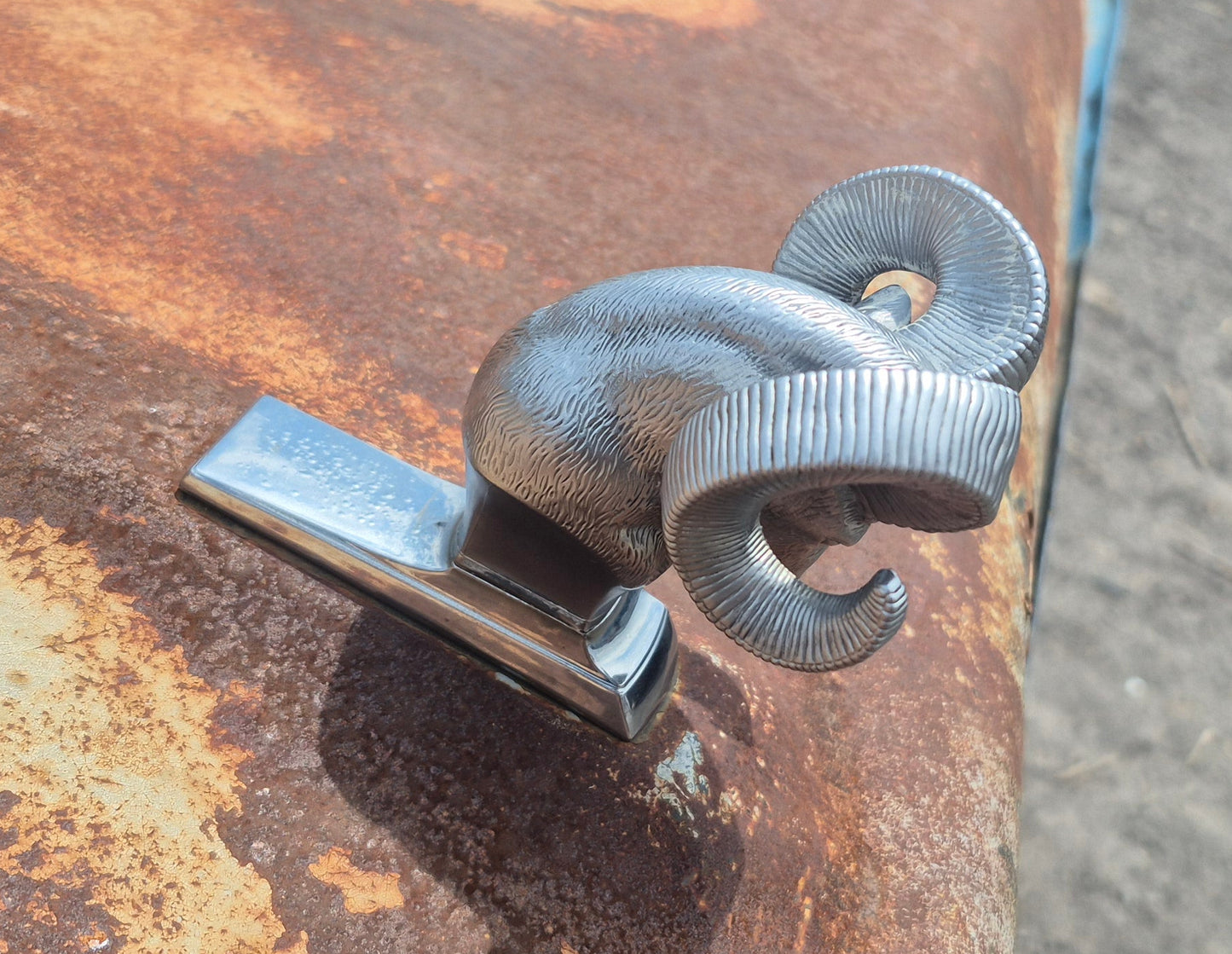 Rams Head Hood Ornament OEM (B) Used