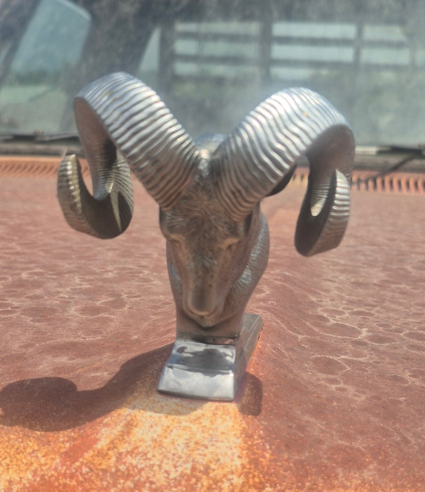 Rams Head Hood Ornament OEM (D) Used