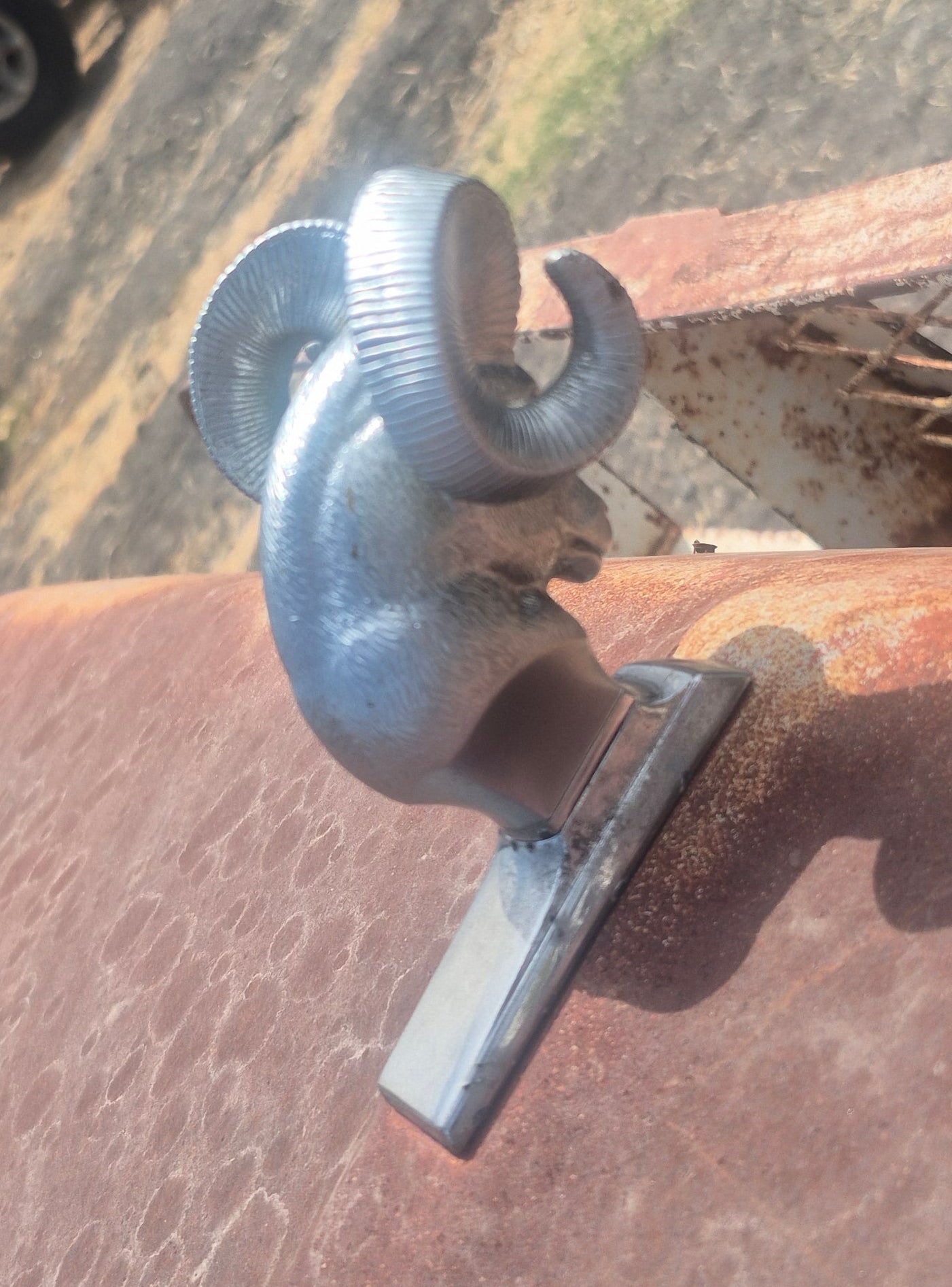 Rams Head Hood Ornament OEM (D) Used