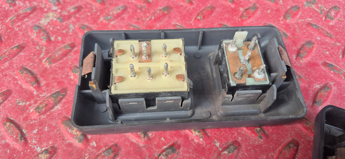 Power Door Panel - Door Lock Switch / Window Button Bezel Pair + Buttons Grey