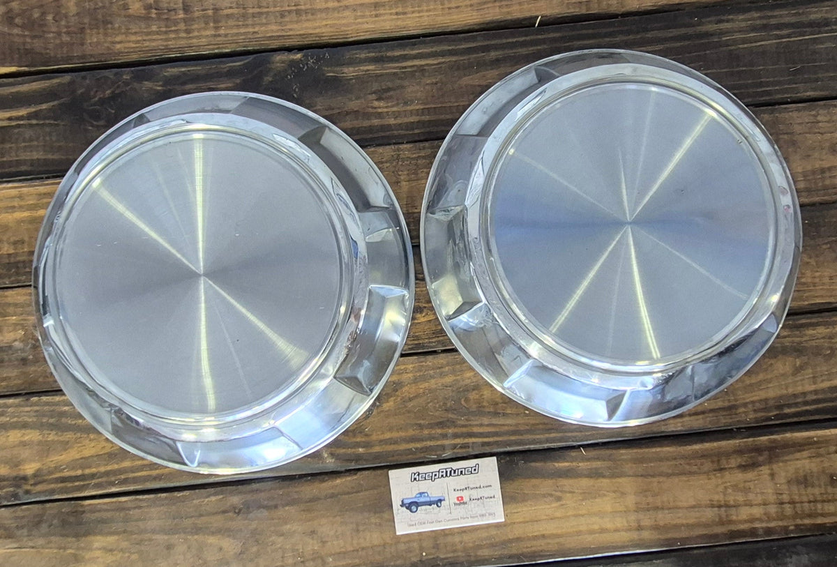 Dog Dish Hub caps 89-90 Dodge Ram 1st Gen Cummins (Set of 2)