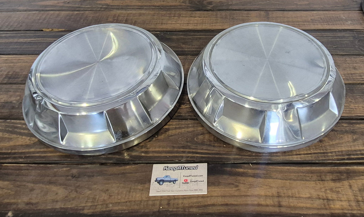 Dog Dish Hub caps 89-90 Dodge Ram 1st Gen Cummins (Set of 2)