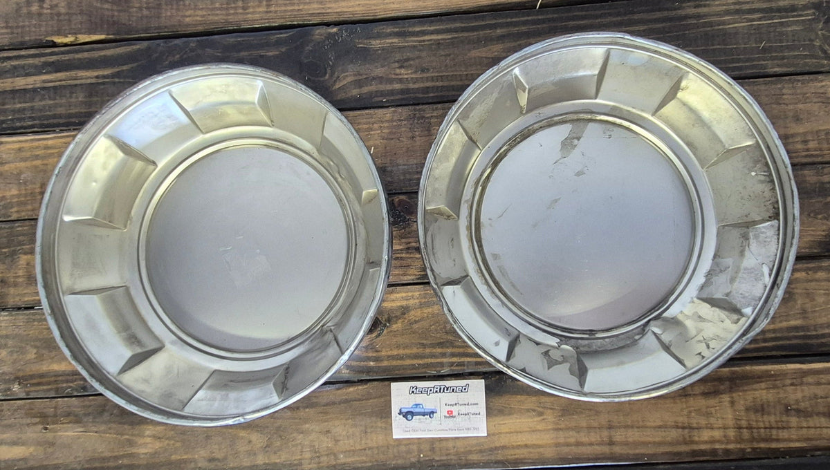Dog Dish Hub caps 89-90 Dodge Ram 1st Gen Cummins (Set of 2)