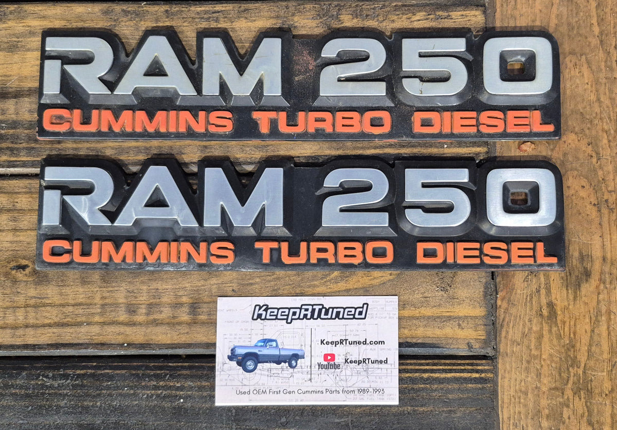 D250 Cummins Emblem Set of 2 91-93 Dodge Ram 1st Gen Cummins