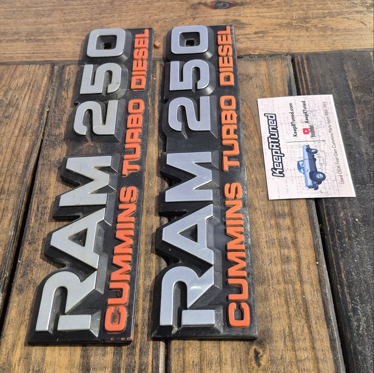 D250 Cummins Emblem Set of 2 91-93 Dodge Ram 1st Gen Cummins