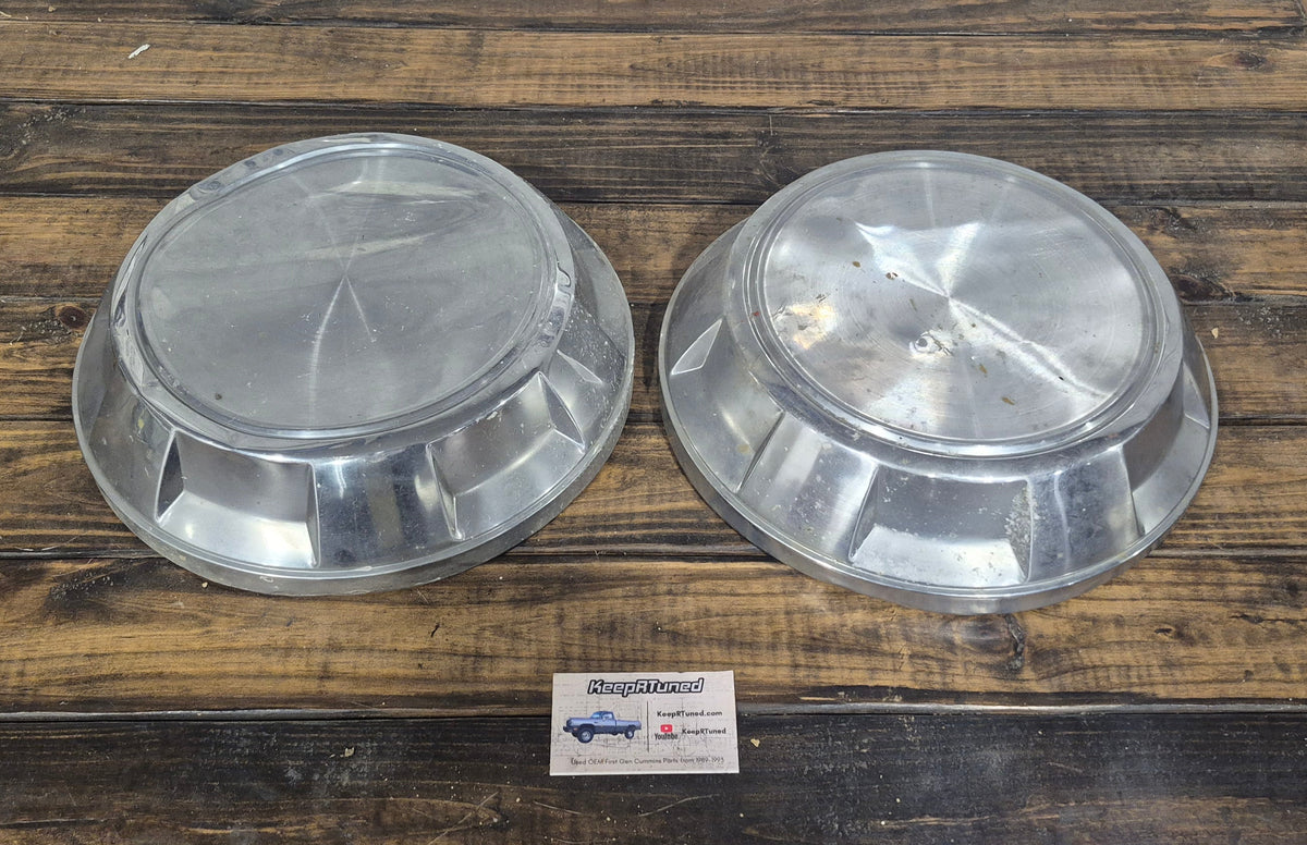 Dog Dish Hub caps 89-90 Dodge Ram 1st Gen Cummins (Set of 2)