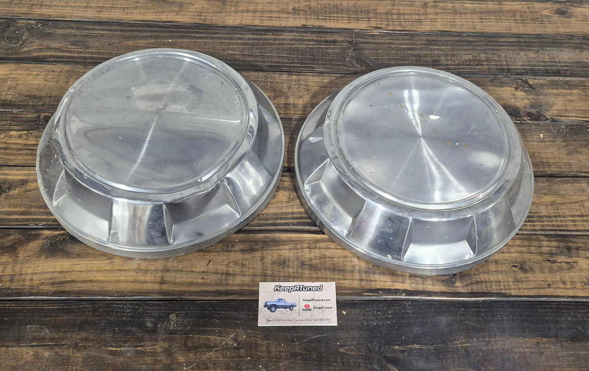 Dog Dish Hub caps 89-90 Dodge Ram 1st Gen Cummins (Set of 2)